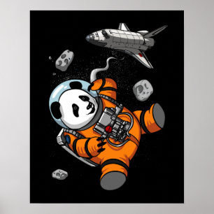 Poster L'astronaute spatiale Panda Bear Animale amusante