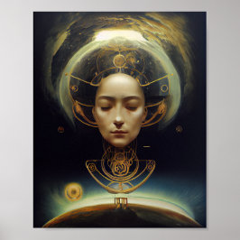 Poster L'astronaute v2 Surreal Science Fiction Art