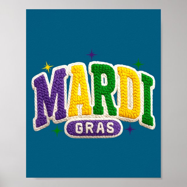 Poster Latch Hook Mardi Gras Trendy Funny Gift Tee Men, W (Devant)