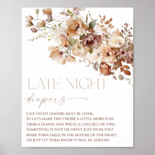 Poster Late nuit couches boho automne floral automne