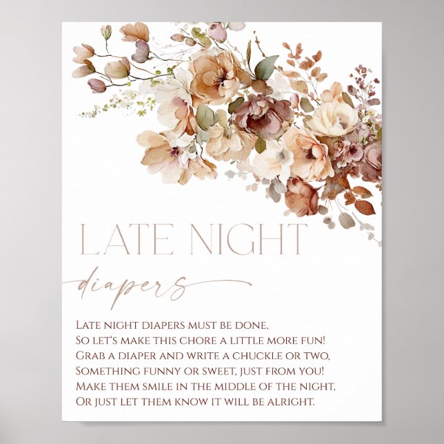 Poster Late nuit couches boho automne floral automne (Devant)