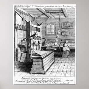 Poster L'atelier de reliure de Laurens Janszoon Koster