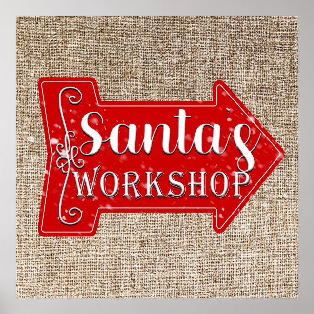 Poster L'atelier du Père Noël Rustique Noël Fêtes (Devant)