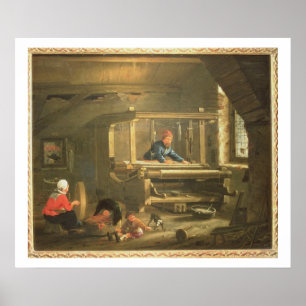 Poster L'atelier d'un tisserand, 1656 (huile sur la