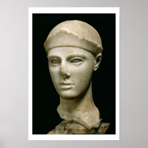 Poster L'Athéna d'Aegina, portant un casque, tête d'une