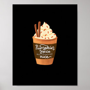 Poster Latte D'Épice citrouille, Épice Citrouille Et Tout