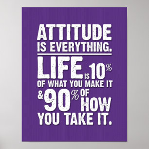 Poster L'attitude est tout l'affiche - violet