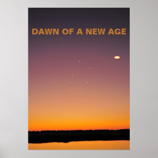 Poster L'aube d'un nouvel âge. flotte d'OVNI visitant la