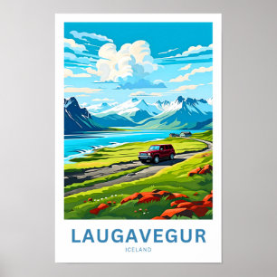 Poster Laugavegur Islande Travel Print