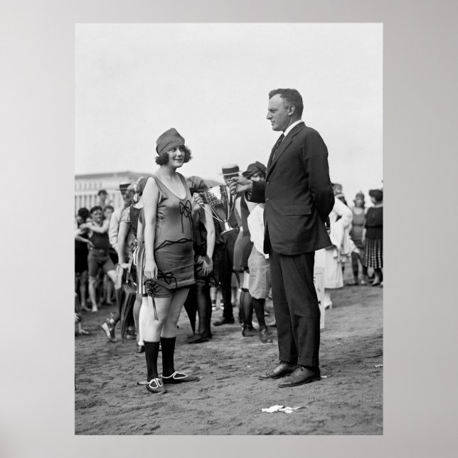 Poster Lauréat à la plage, années 1920 (Devant)