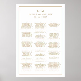 Poster Lauren Gold Monogramme Mariage élégant