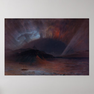 Poster L'aurore Borealis par l'église de Frederic Edwin