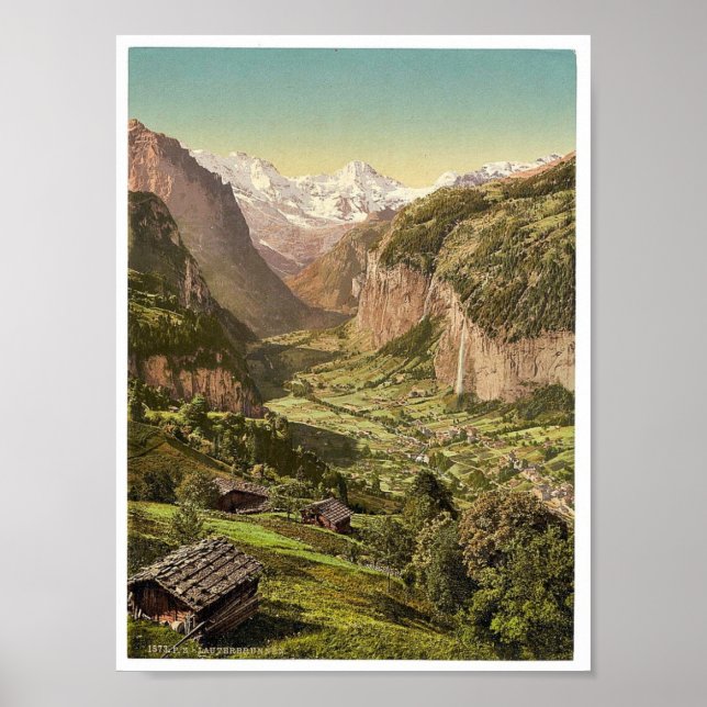 Poster Lauterbrunnen Valley et Briethorn, de Wengen, B (Devant)