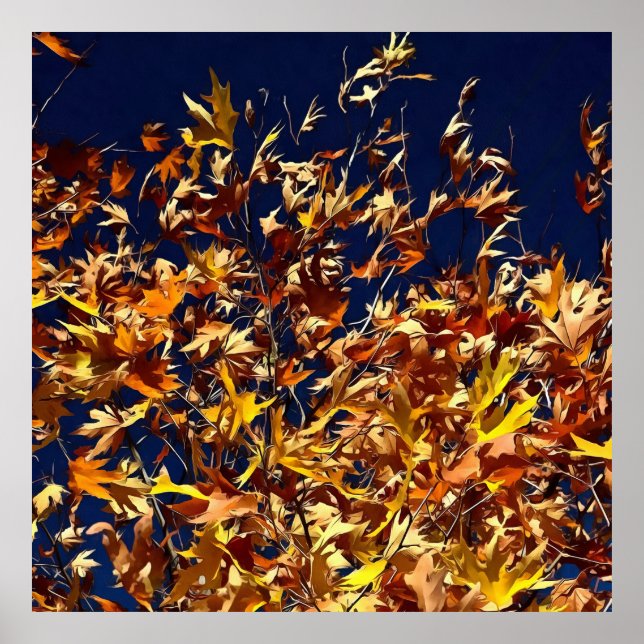 Poster L'automne artistique part contre le ciel bleu prof (Devant)