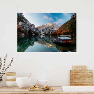Poster L'automne au lac Lago di Braies Italie