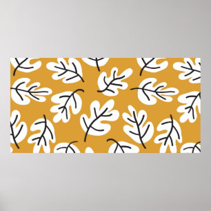 Poster L'automne laisse un motif vintage sans soudure. Fe