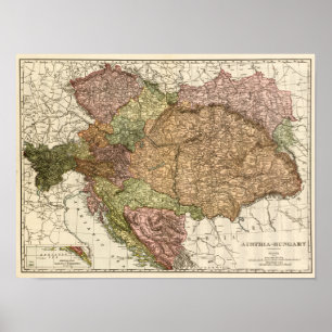 Poster L'Autriche-HungaryPanoramic MapAustria-Hongrie