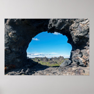 Poster Lava window at Dimmuborgir, Myvatn area - Iceland