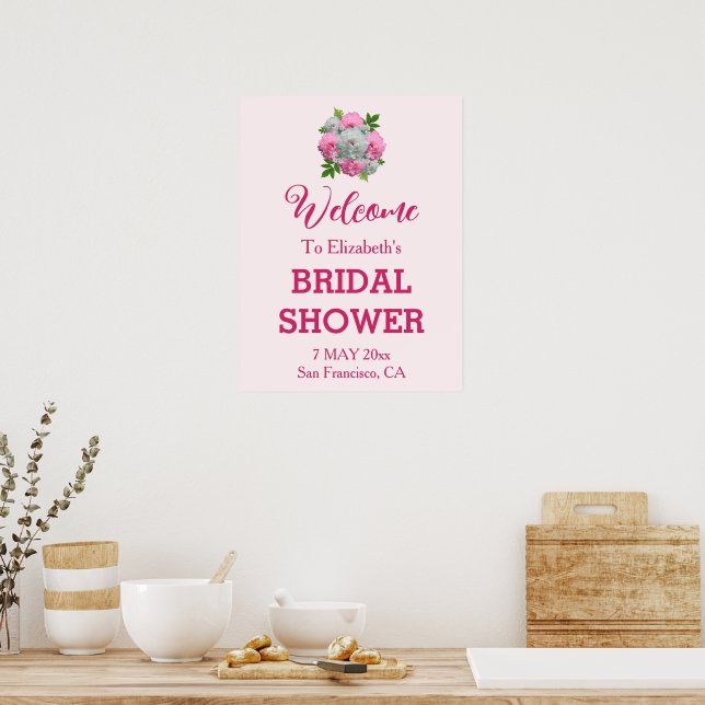 Poster Lavage de mariée Bouquet de pivoines (Cuisine)