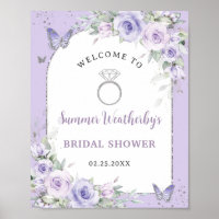 Lavande Lilas Violet Floral Bienvenue à la Baby Sh