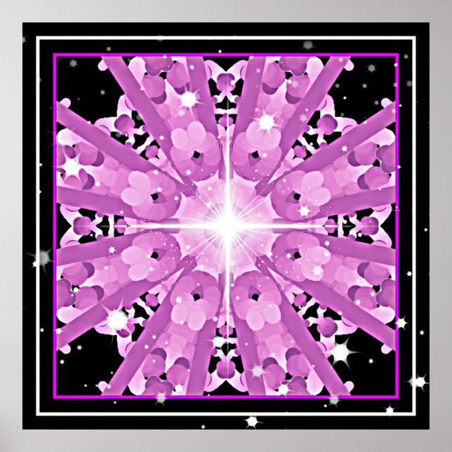 Poster *~* Lavande Radieuse Violet Ray Mandala (Devant)