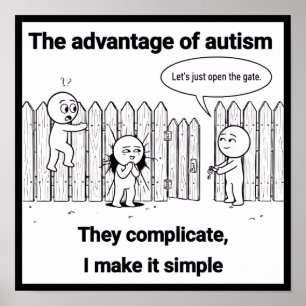 Poster L'avantage de l'autisme : une pensée simple et dir