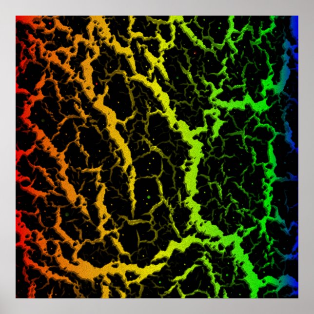 Poster Lave de l'espace craqué - Rainbow ROYGB (Devant)