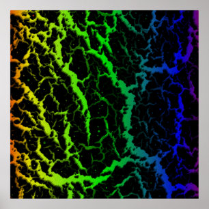 Poster Lave de l'espace fissuré - Arc-en-ciel OYGBP
