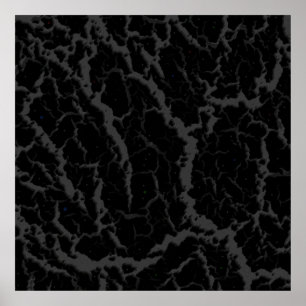 Poster Lave de l'espace fissuré - Noir