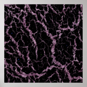 Poster Lave de l'espace fissuré - rose Parties scintillan