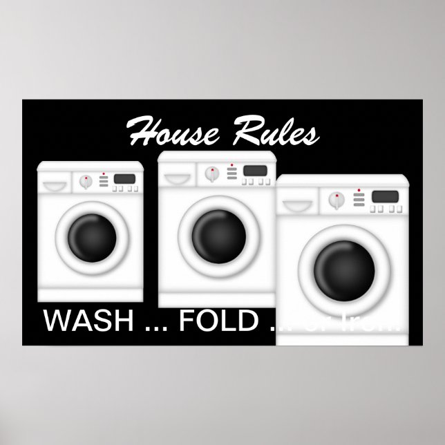 Poster Lave-linge - Règlement de la maison - SRF (Devant)