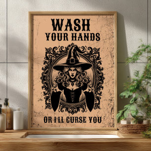 Poster Lave-toi les mains ou je te maudis une salle de ba