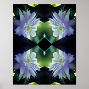 Poster Lavender Clematis Fleur Trellis Miroir Abstrait