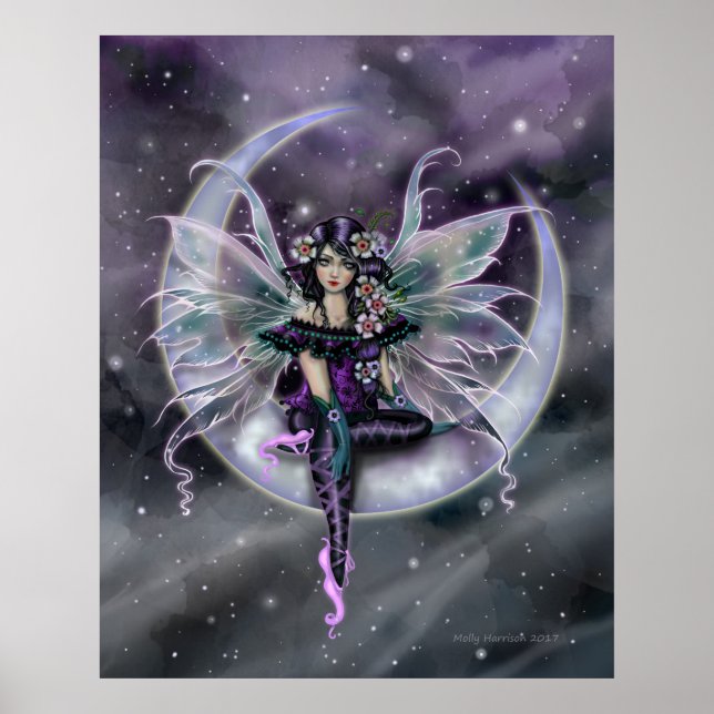 Poster Lavender Moon Fairy sur Crescent Moon Imaginaire A (Devant)