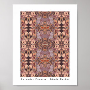 Poster Lavender Pansies Art original par Linda Becker