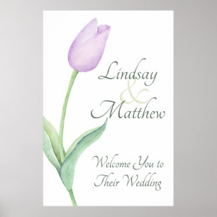 Poster Lavender Tulip Solo moderne violet Mariage Bienven