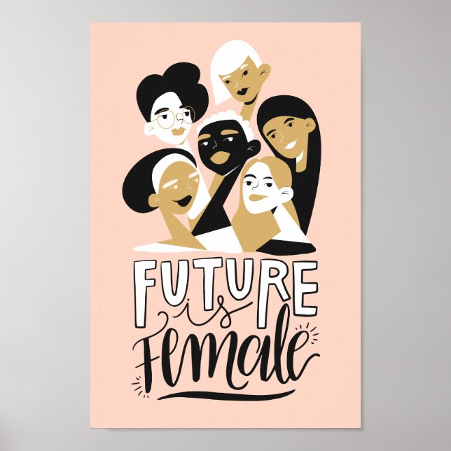 Poster L'Avenir Est Féminin | Citation féministe motivati (Devant)