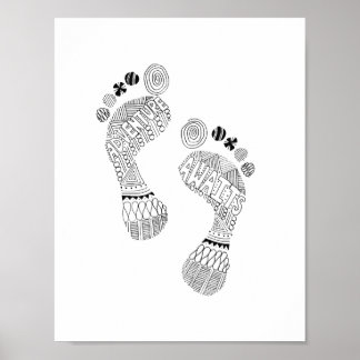 Poster L'aventure attend l'affiche de pieds nus