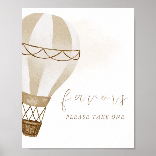 Poster L'aventure attend un Baby shower neutre | Faveurs (Devant)