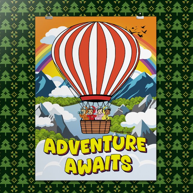 Poster L'Aventure Cartoon Cute Attend Une Citation Inspir (Créateur téléchargé)