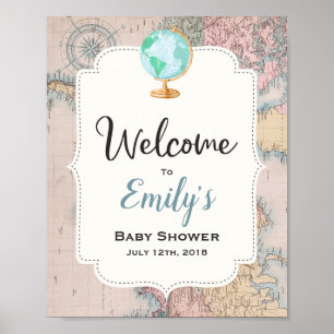 Poster L'aventure commence l'Affiche de bienvenue Baby sh