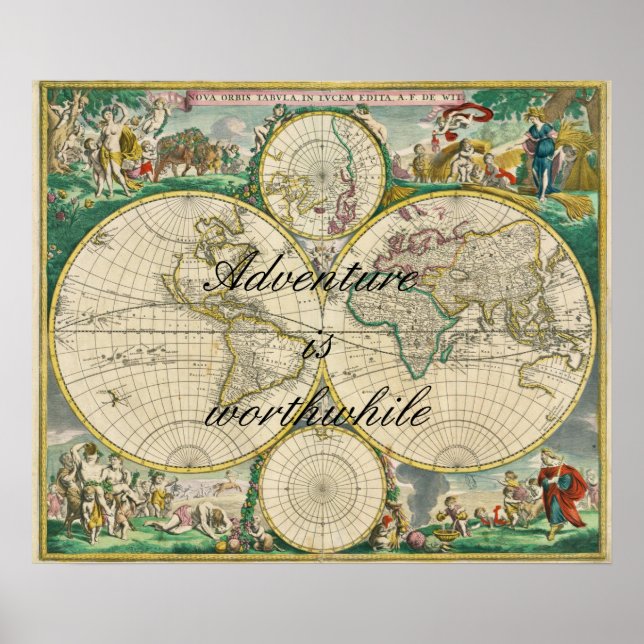 Poster L'aventure vaut le détour Carte du Vieux Monde Voy (Devant)