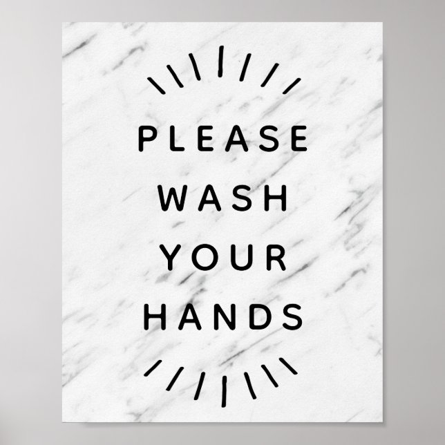Poster Lavez vos mains Signer Salle de bain (Devant)