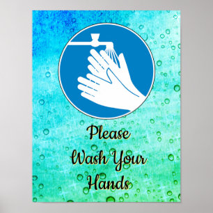 Poster Lavez-vous les mains 2020 Panneau Hygiène Salle de