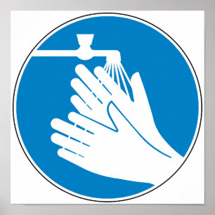 Poster Lavez-vous les mains (santé et sécurité) (hygiène)
