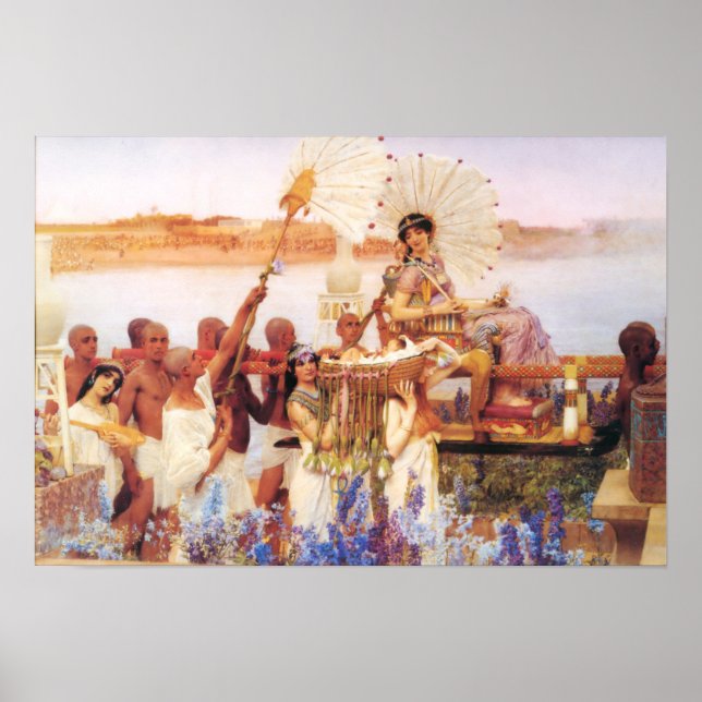 Poster Lawrence Alma Tadema La découverte de Moïse (Devant)