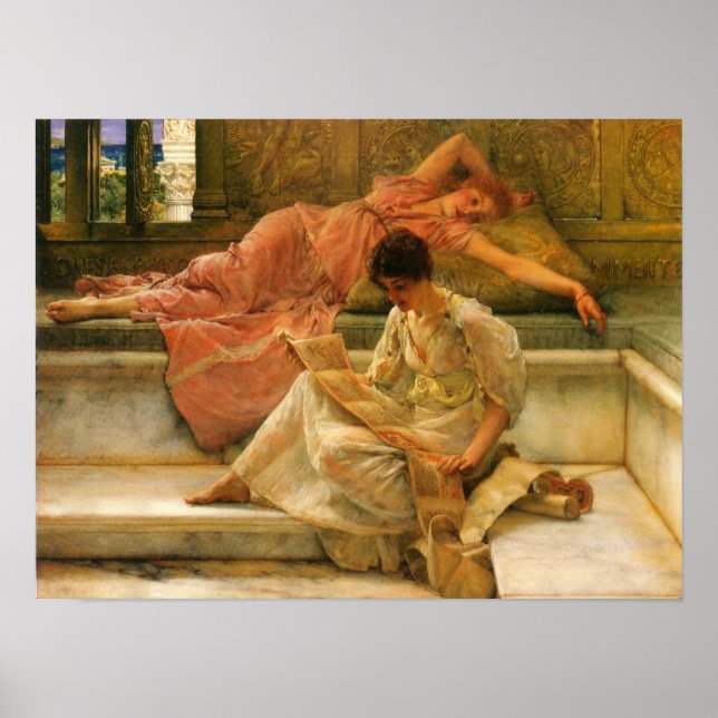 Poster Lawrence Alma-Tadema - Un poète préféré (Devant)