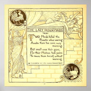 Poster Lazy Housemaids Walter Crane Small