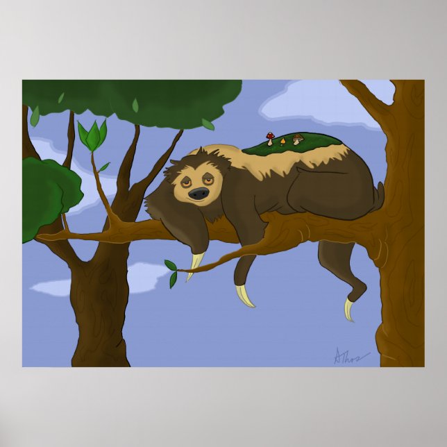 Poster Lazy Sloth (Devant)