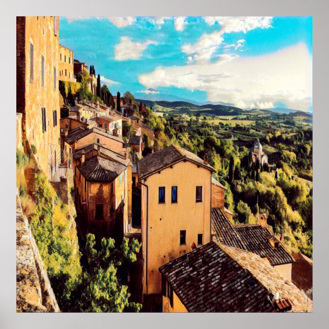 Poster ldp MONTEPULCIANO - ville - panorama - (Devant)